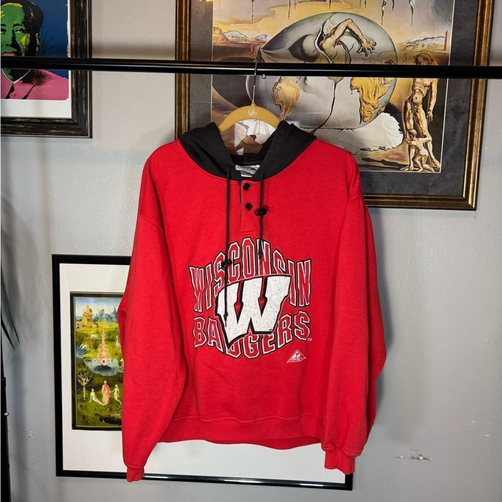 Vintage Two Tone Wisconsin Badgers Hoodie